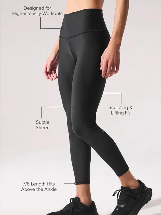 ALO Yoga 7/8 High-Waist Airlift Black Performance Legging Small LIKE NEW - Picture 7 of 7